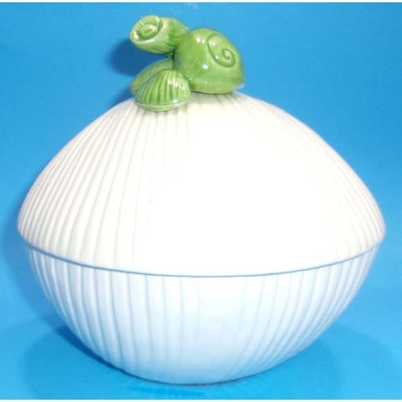 Fitz & Floyd Hand Painted Clam Shell Lidded Jewelry/Trinket Box Dish 5 1/4" - Picture 5 of 10